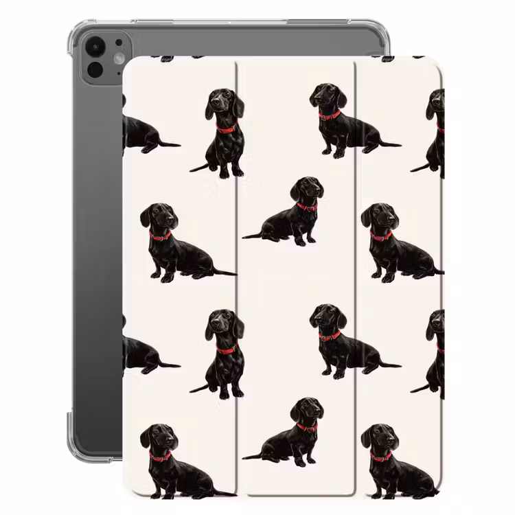 iPad-Hülle - Hund - Muster - Schwarz — 1