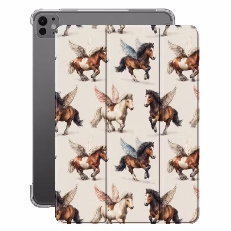 iPad-Hülle - Pferde - Flügel - Farbenfroh — 1