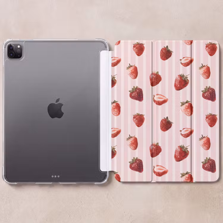 iPad-Hülle - Streifen - Erdbeere - Rosa — 6