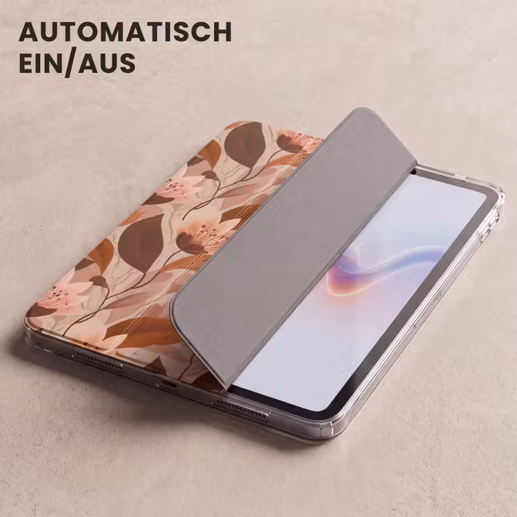 iPad-Hülle - Blumen - Blätter - Braun — 5