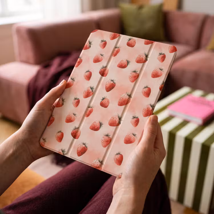 iPad-Hülle - Erdbeere - Muster - Rosa — 4