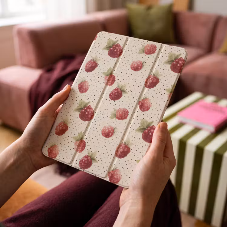 iPad-Hülle - Himbeere - Tupfen - Rot — 4