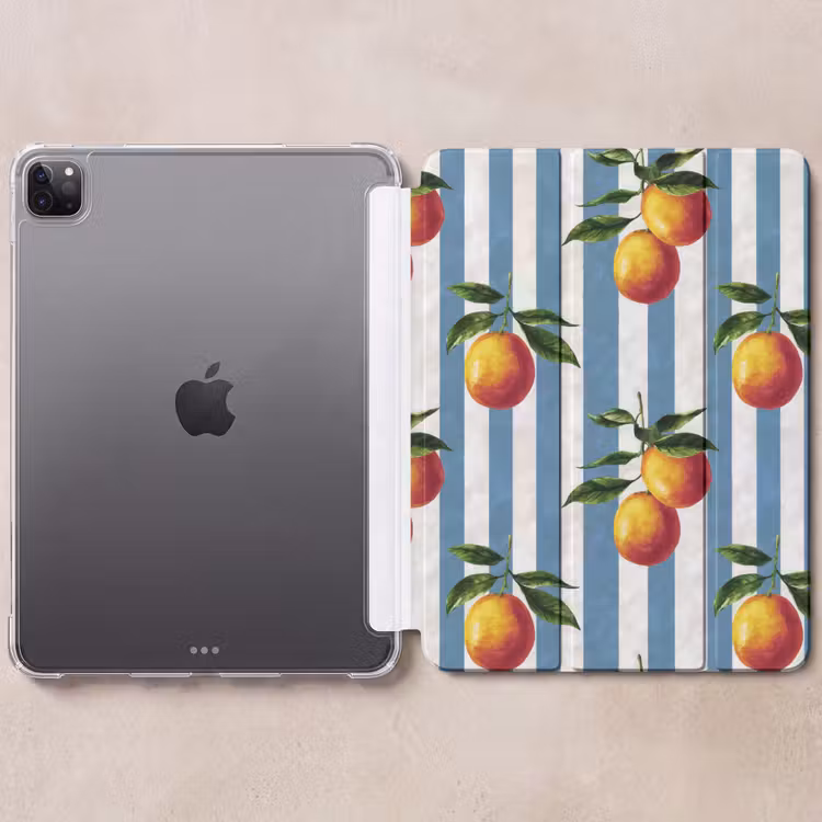 iPad-Hülle - Streifen - Zitrone - Blau — 6
