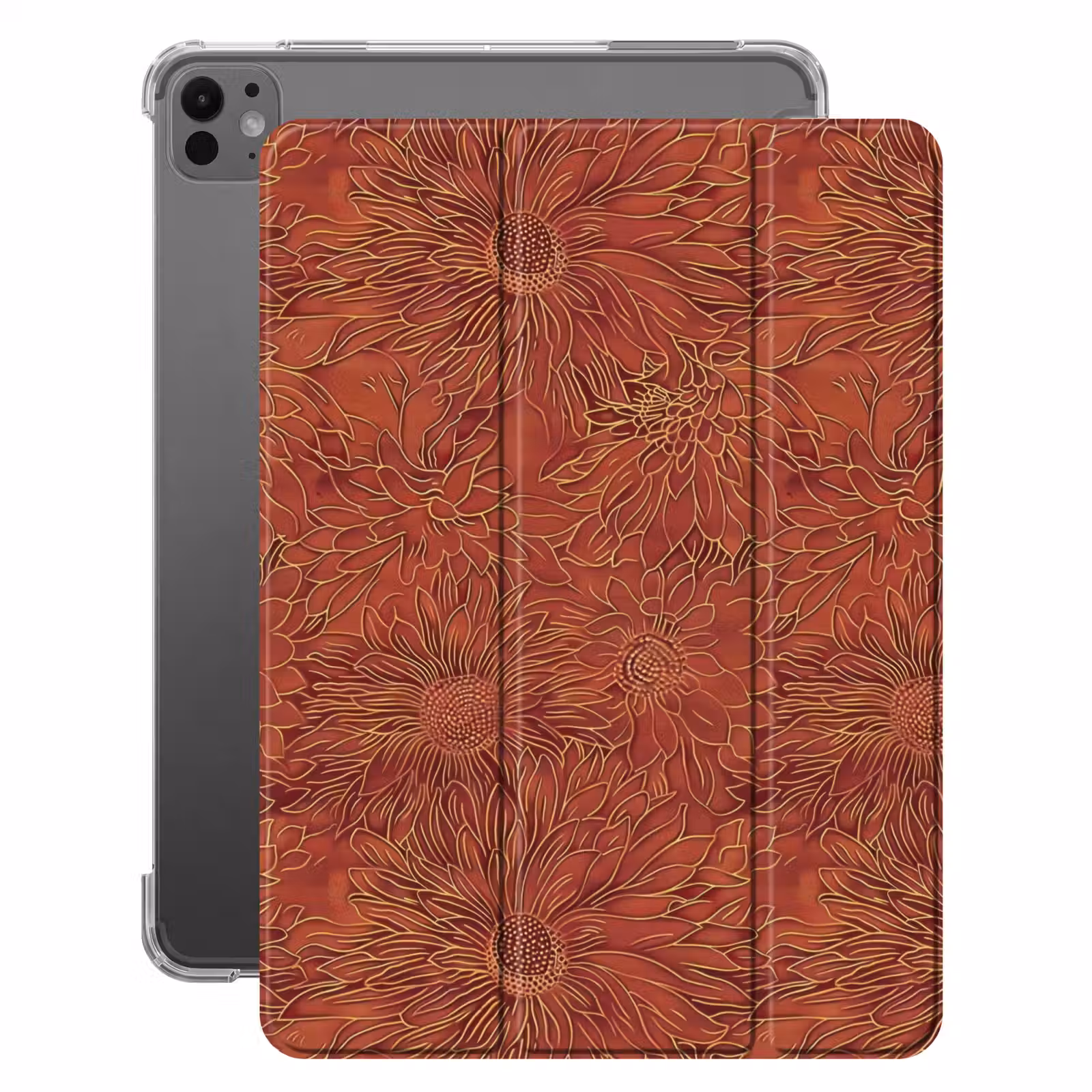 iPad-Hülle - Orientalisch - Blumen - Terrakotta — 1