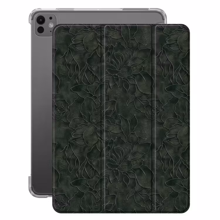 iPad-Hülle - Blumen - Linien - Grün — 1