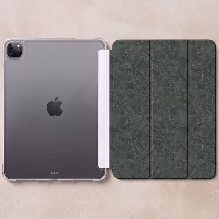 iPad-Hülle - Blumen - Linien - Grün — 6