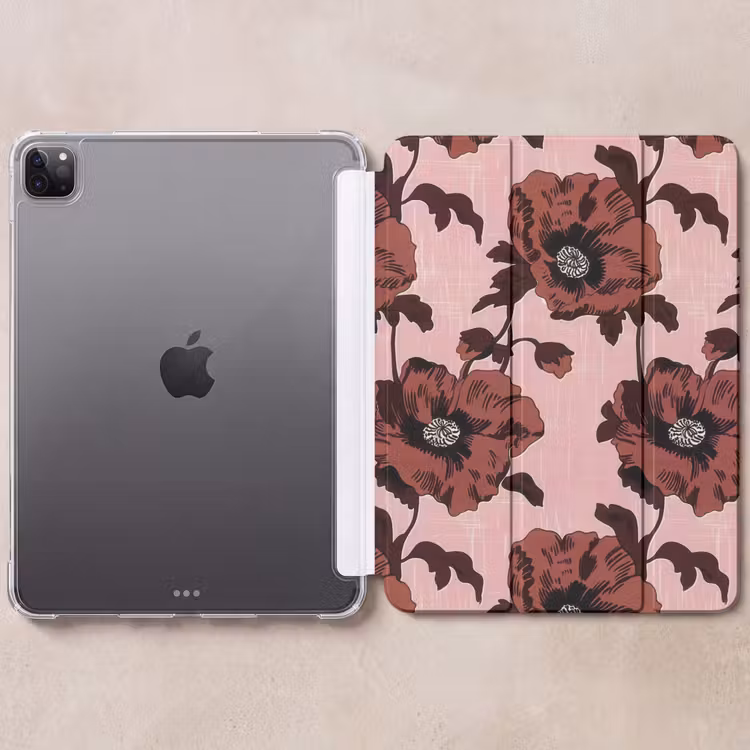 iPad-Hülle - Blumen - Retro - Rot — 6