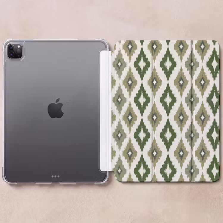 iPad-Hülle - Geografisch - Karomuster - Grün — 6