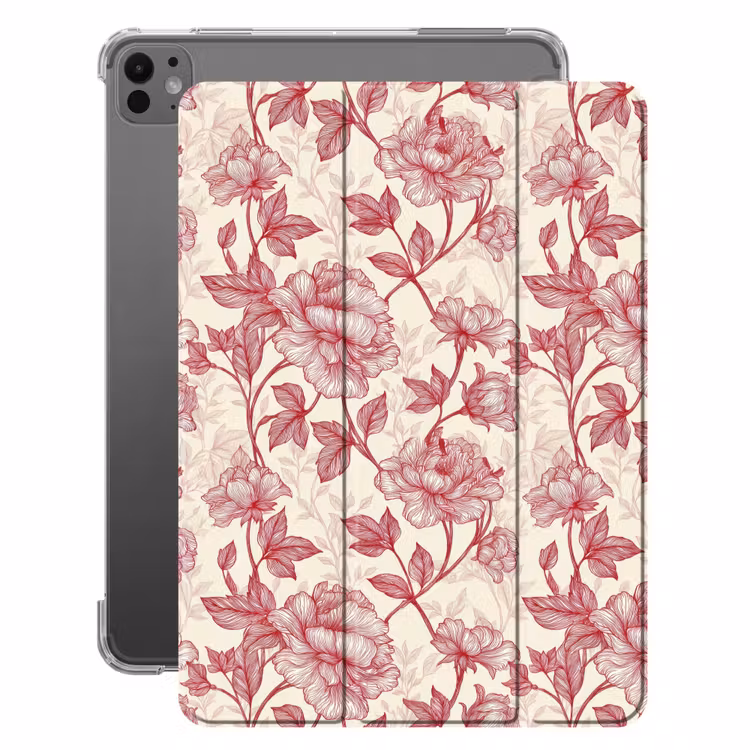 iPad-Hülle - Pfingstrosen - Modern - Rot — 1