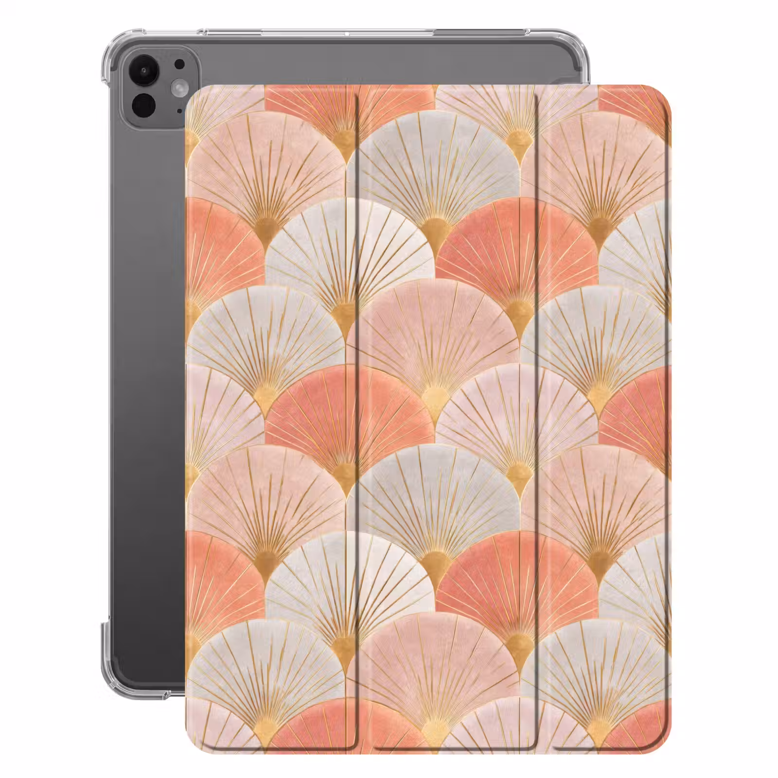 iPad-Hülle - Fächer - Gold - Rosa — 1