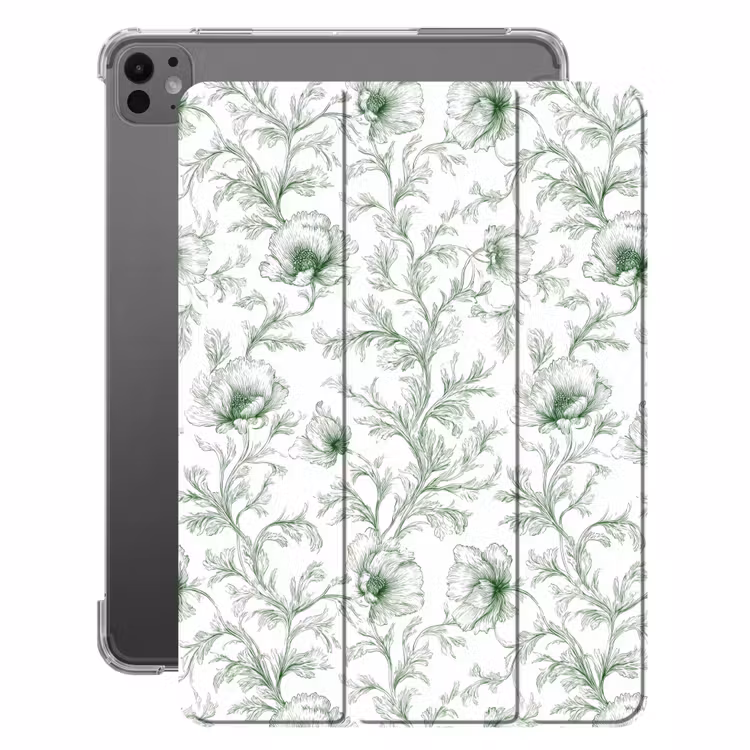 iPad-Hülle - Blumen - Signiert - Grün — 1