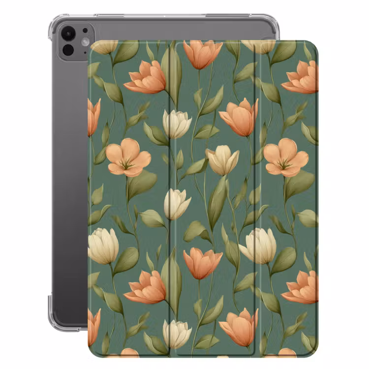 iPad-Hülle - Tulpen - Botanisch - Grün — 1