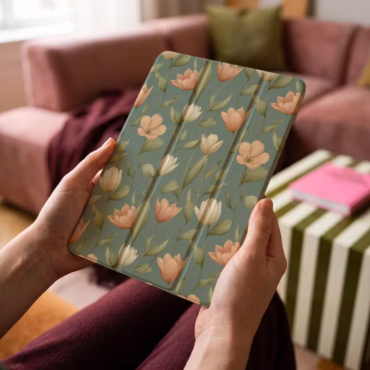 iPad-Hülle - Tulpen - Botanisch - Grün — 4
