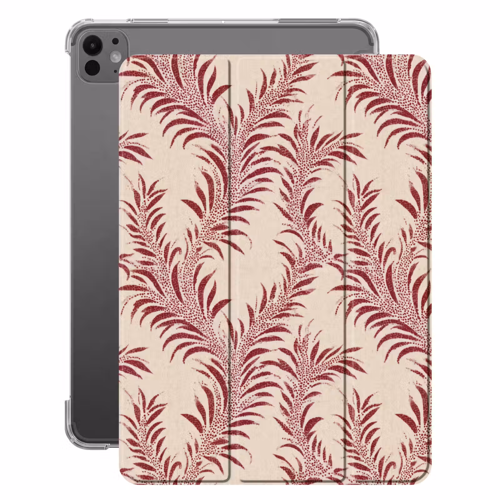 iPad-Hülle - Blätter - Leinen - Rot — 1