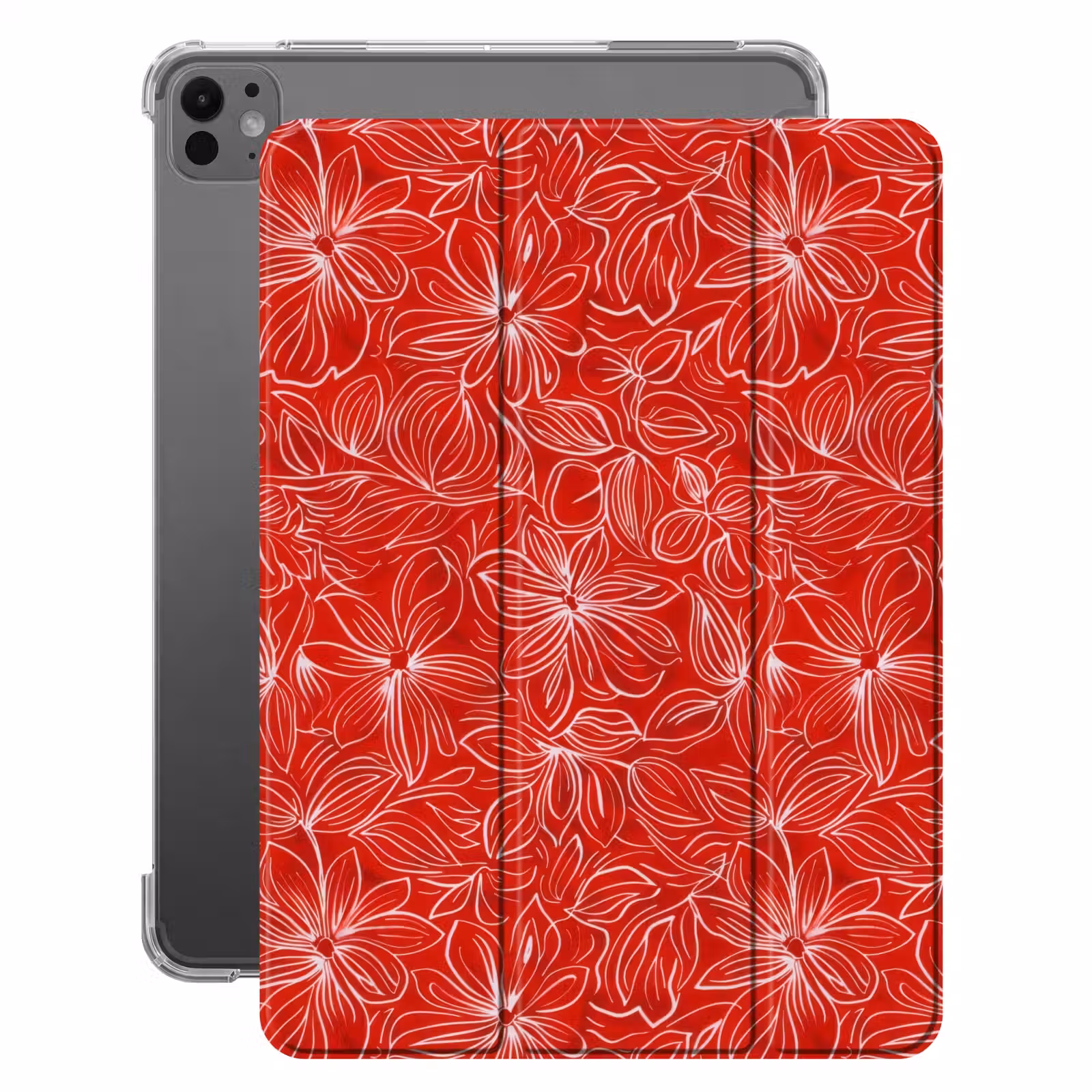 iPad-Hülle - Blumen - Muster - Rot — 1