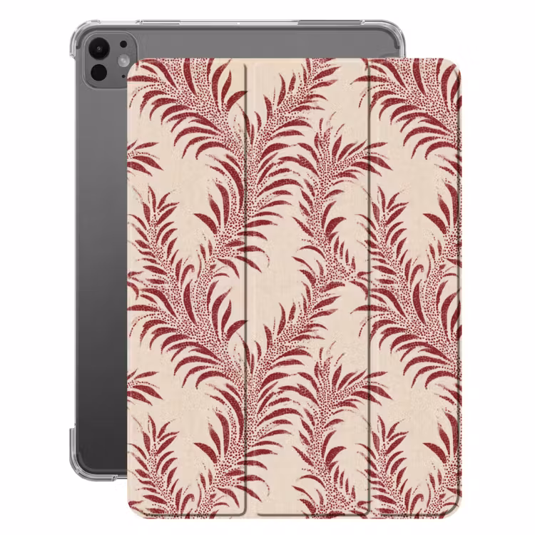 iPad-Hülle - Blätter - Leinen - Rot — 1
