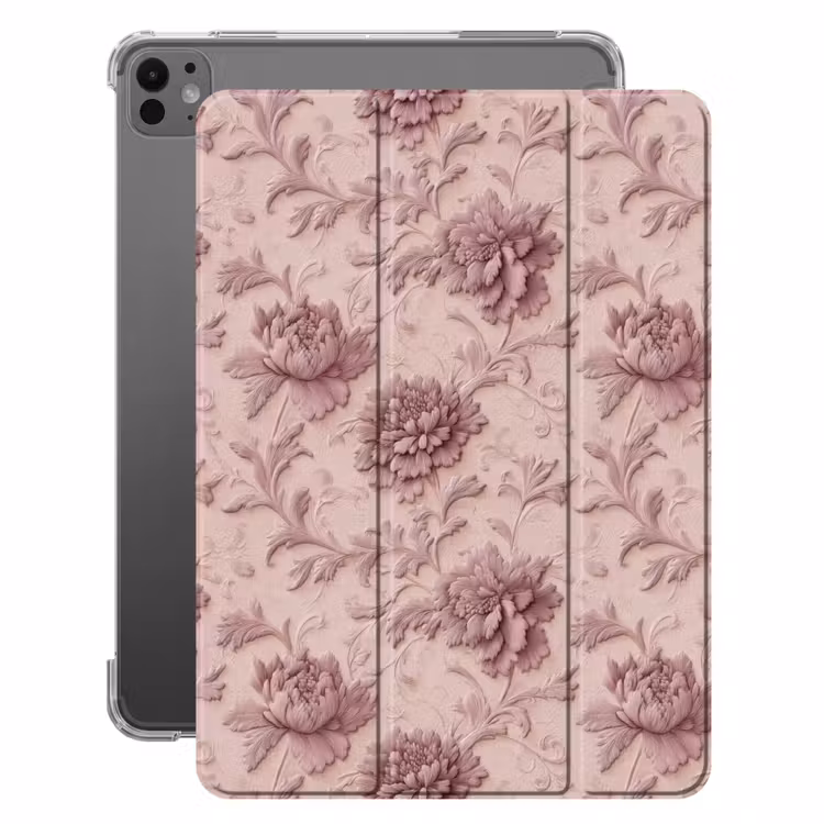 iPad-Hülle - Relief - Pfingstrosen - Rosa — 1