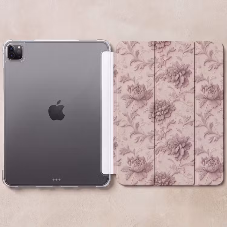 iPad-Hülle - Relief - Pfingstrosen - Rosa — 6
