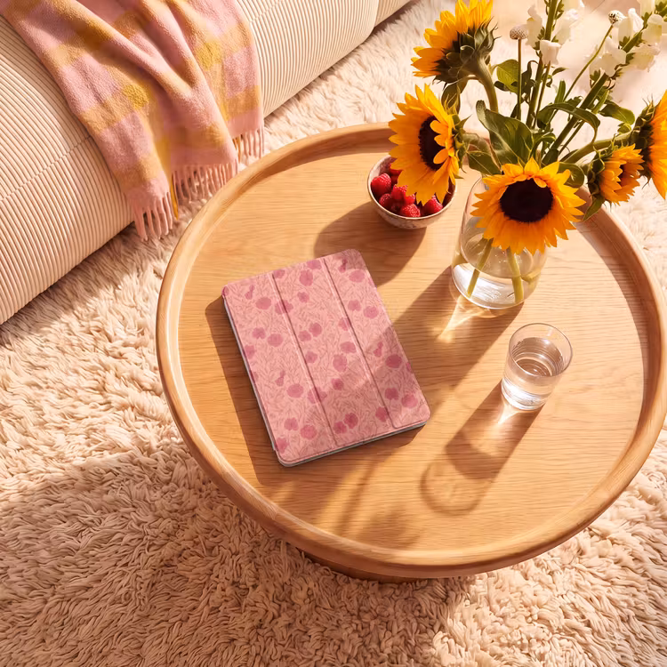 iPad-Hülle - Wiesenblumen - Romantisch - Rosa — 2