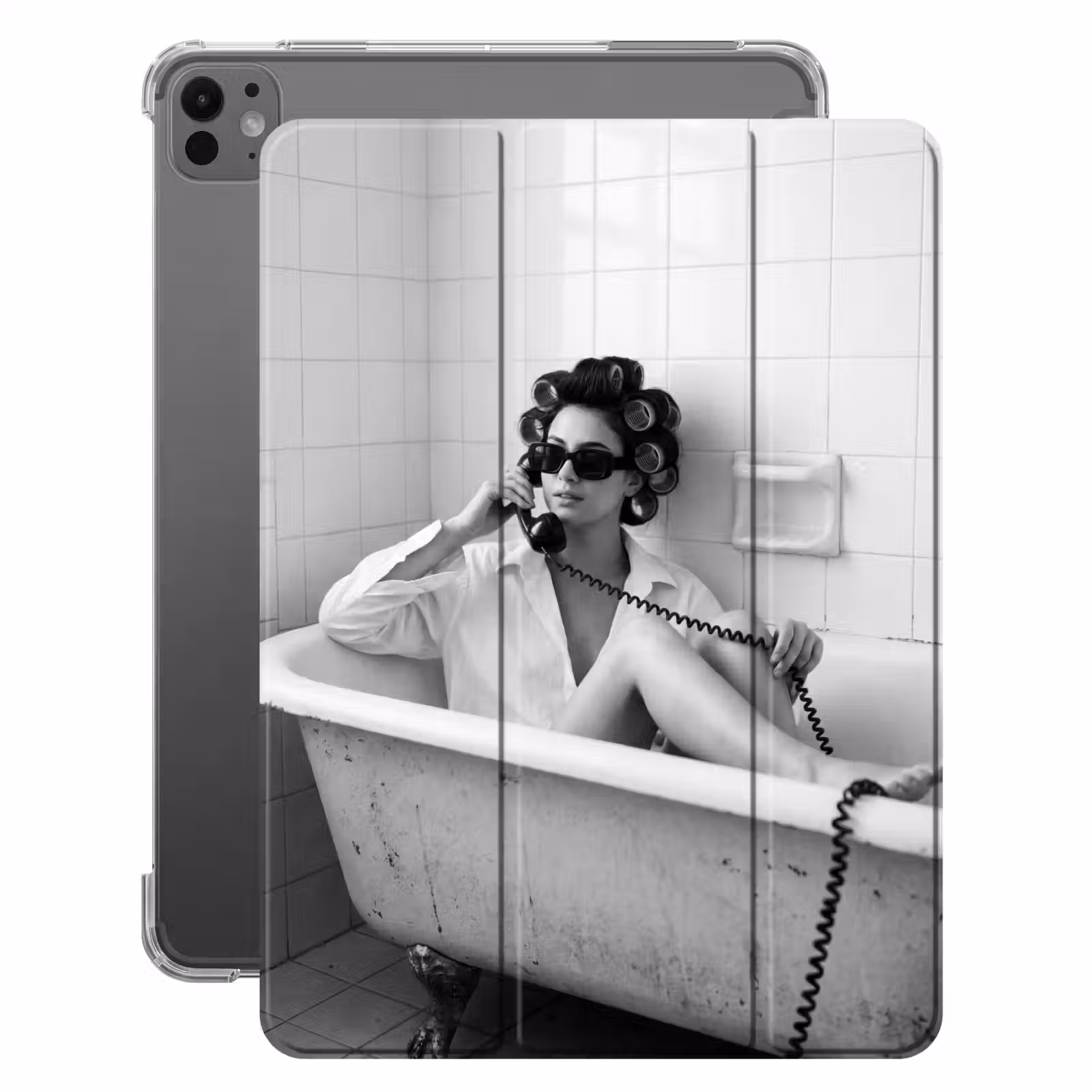 iPad-Hülle - Bad - Frau - Schwarz - Weiß — 1