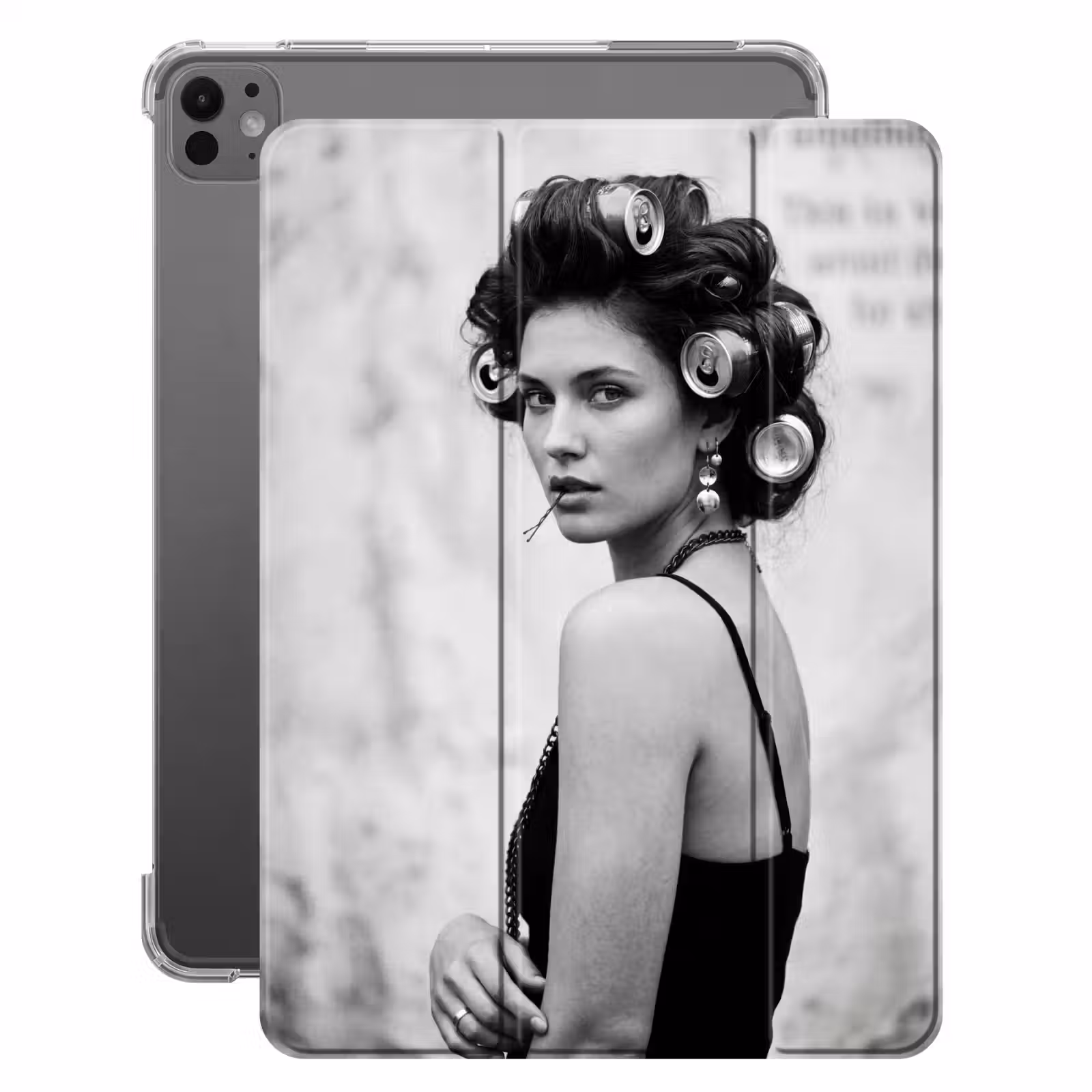 iPad-Hülle - Edgy - Frau - Schwarz - Weiß — 1