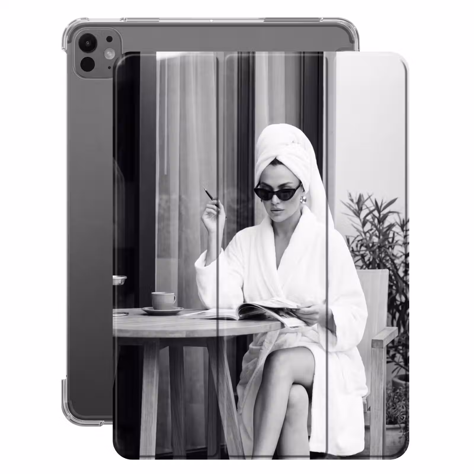 iPad-Hülle - Modern - Frau - Schwarz - Weiß — 1