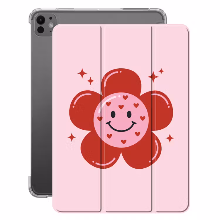 iPad-Hülle - Blume - Rosa - Herzen — 1