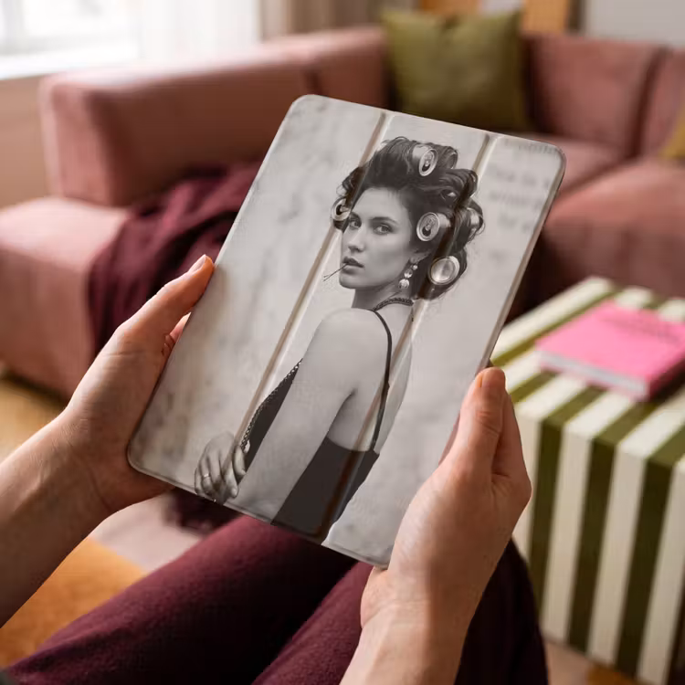 iPad-Hülle - Edgy - Frau - Schwarz - Weiß — 4