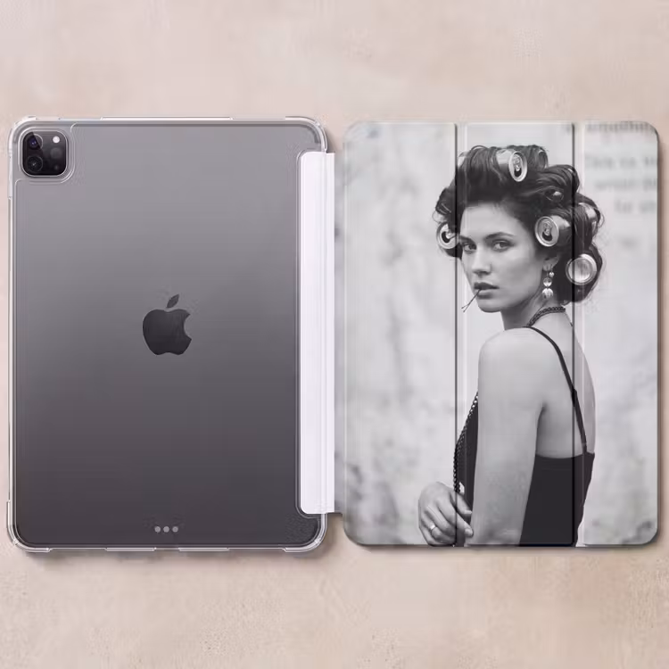 iPad-Hülle - Edgy - Frau - Schwarz - Weiß — 6
