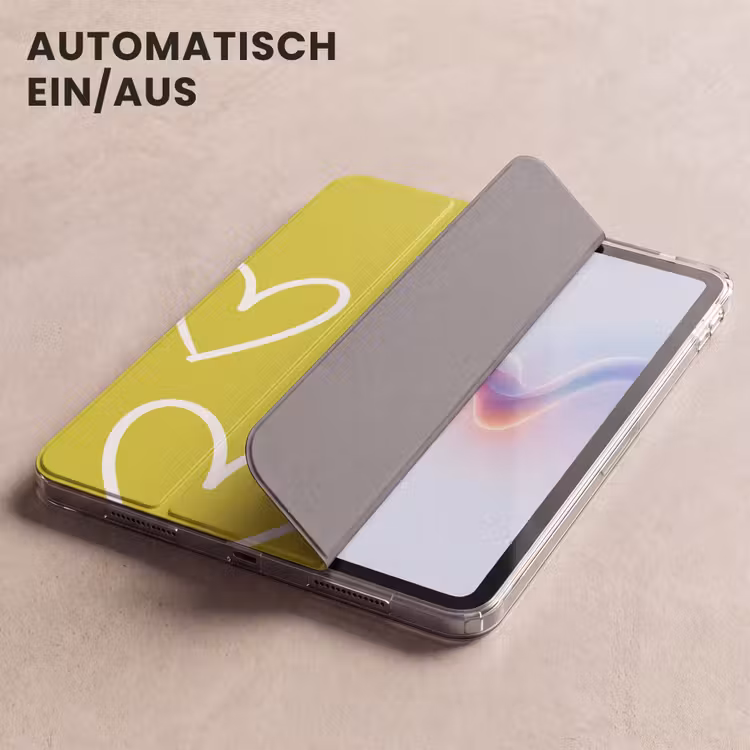 iPad-Hülle - Grün - Herzen - Weiß — 5