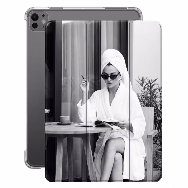 iPad-Hülle - Modern - Frau - Schwarz - Weiß — 1