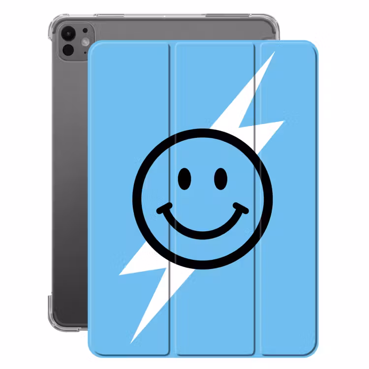 iPad-Hülle - Smiley - Blau - Blitzschlag — 1