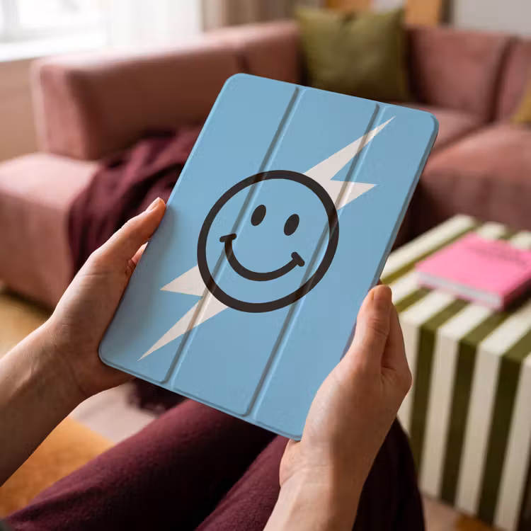 iPad-Hülle - Smiley - Blau - Blitzschlag — 4