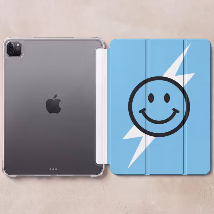 iPad-Hülle - Smiley - Blau - Blitzschlag — 6