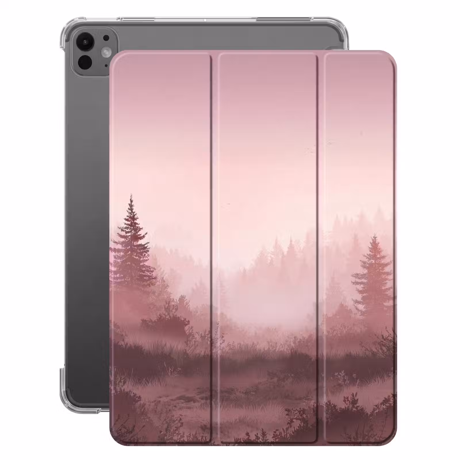 iPad-Hülle - Landschaft - Neblig - Rosa — 1