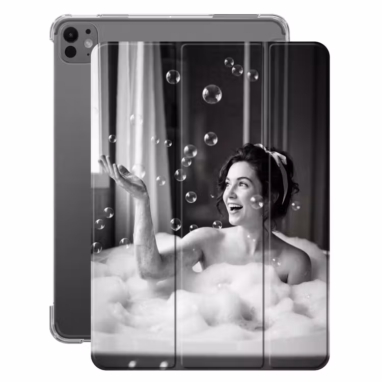 iPad-Hülle - Bad - Seifenblasen - Schwarz - Weiß — 1