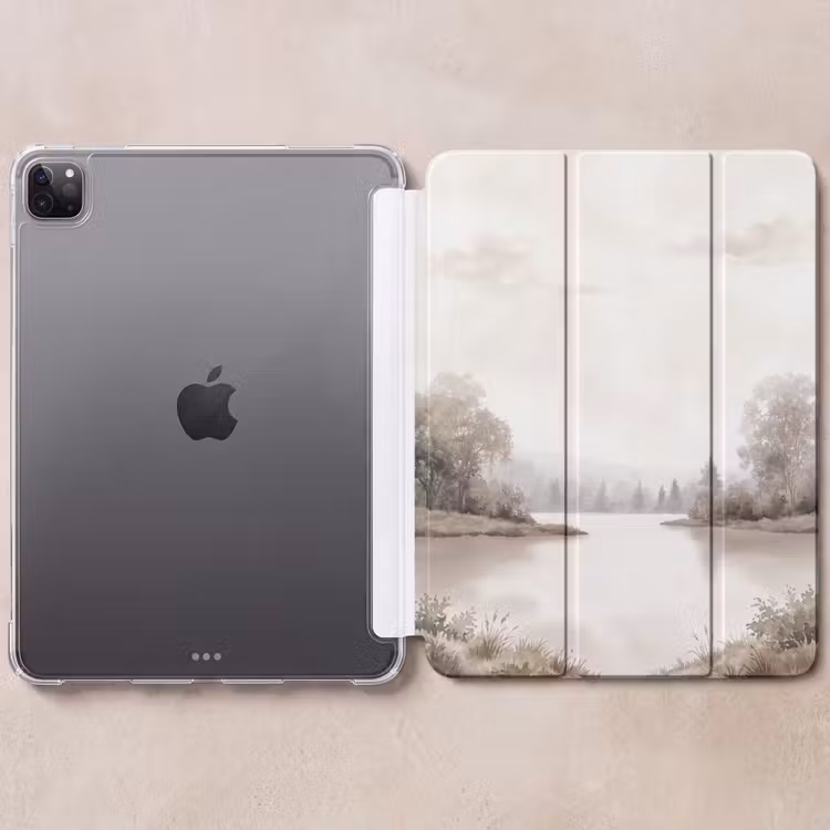 iPad-Hülle - Flusslandschaft - Minimalistisch - Erdtöne — 6