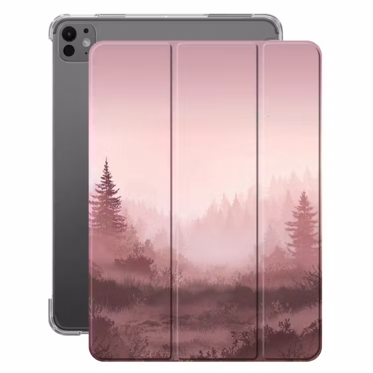 iPad-Hülle - Landschaft - Neblig - Rosa — 1