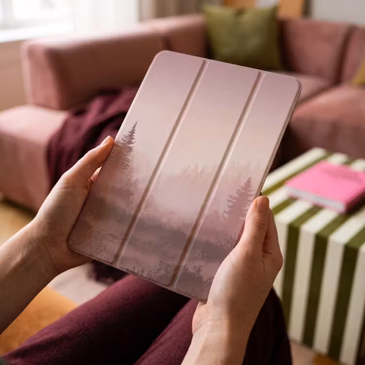 iPad-Hülle - Landschaft - Neblig - Rosa — 4