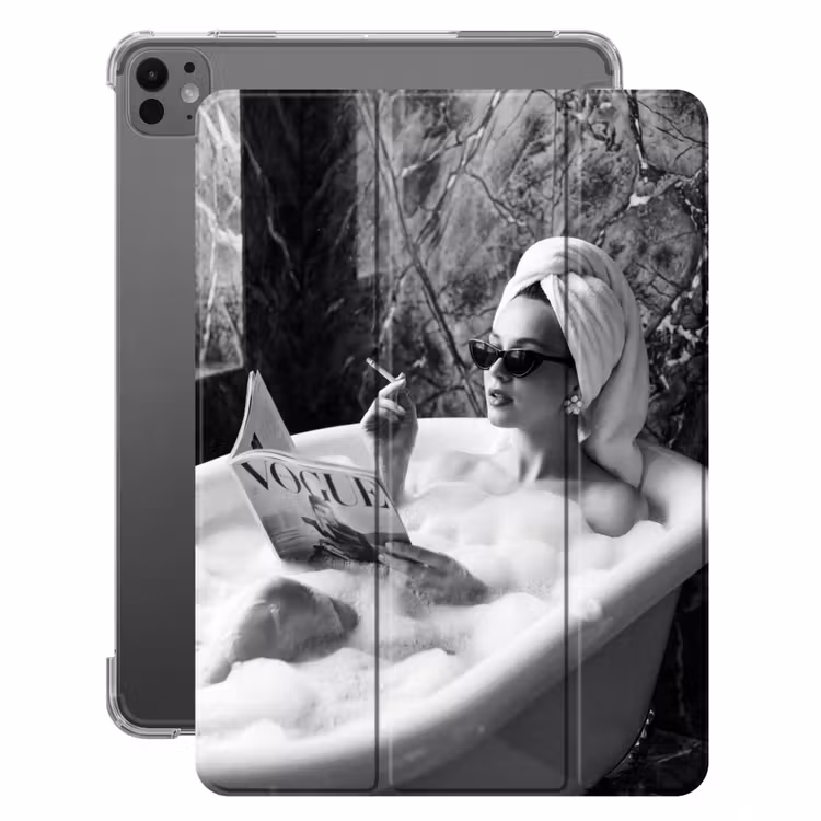iPad-Hülle - Relaxt - Bad - Schwarz - Weiß — 1