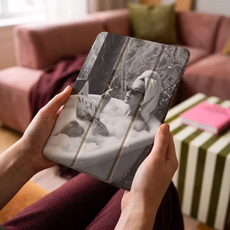 iPad-Hülle - Relaxt - Bad - Schwarz - Weiß — 4