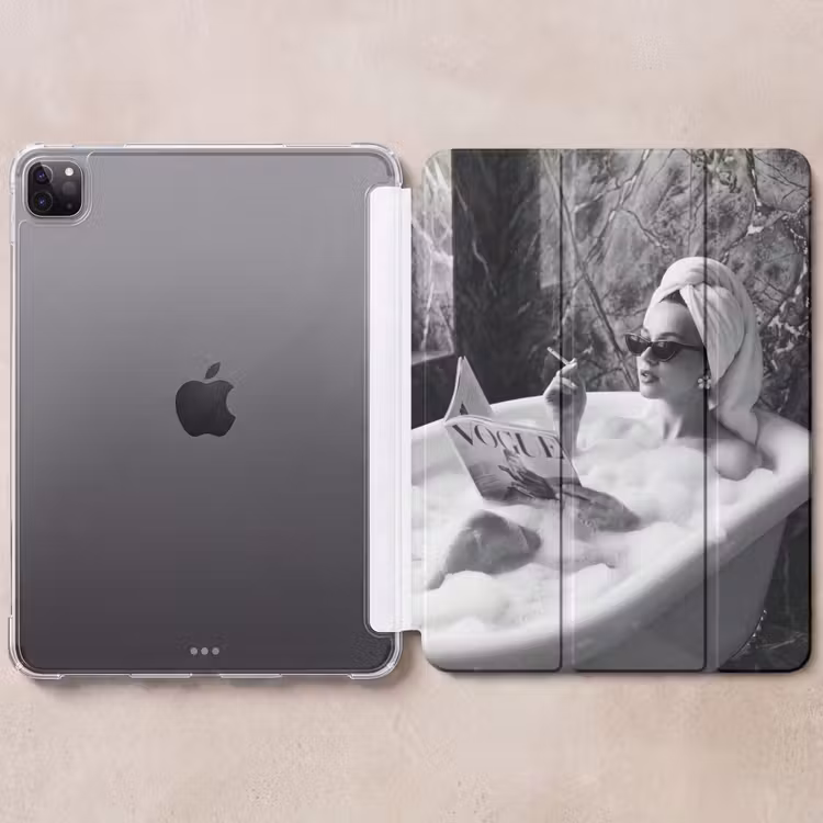 iPad-Hülle - Relaxt - Bad - Schwarz - Weiß — 6