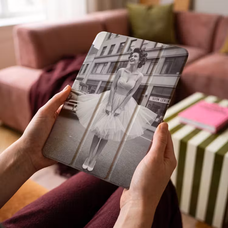 iPad-Hülle - Retro - Frau - Schwarz - Weiß — 4