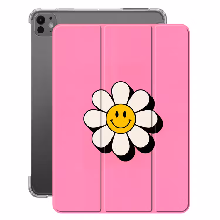 iPad-Hülle - Smiley - Blume - Rosa — 1