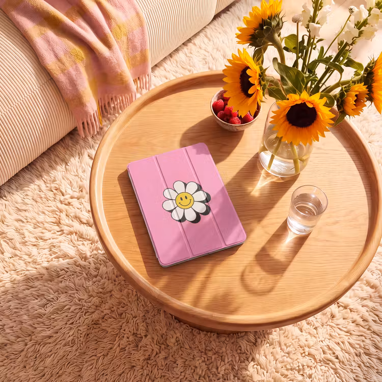 iPad-Hülle - Smiley - Blume - Rosa — 2