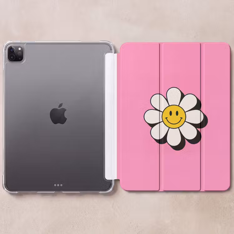 iPad-Hülle - Smiley - Blume - Rosa — 6