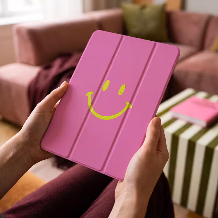 iPad-Hülle - Smiley - Fröhlich - Rosa — 4