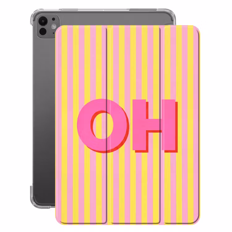 iPad-Hülle - Text - Streifen - Rosa — 1