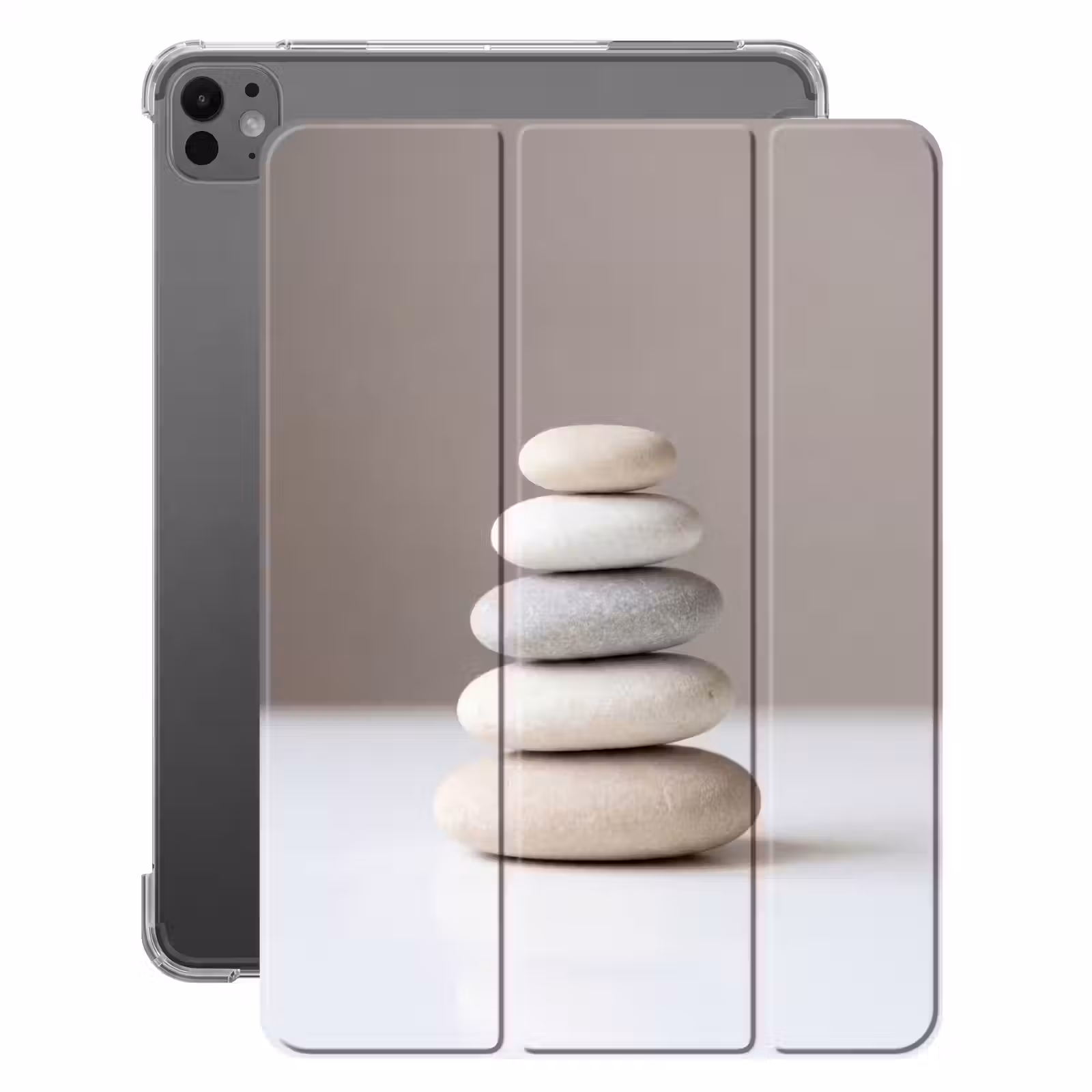 iPad-Hülle - Gestapelt - Steine - Grau — 1