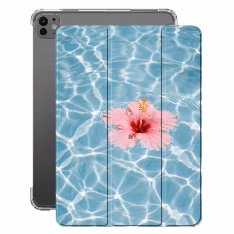iPad-Hülle - Hibiskus - Wasser - Rosa — 1